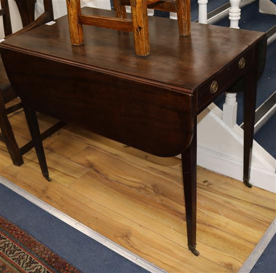 A George III inlaid mahogany Pembroke table 91cm